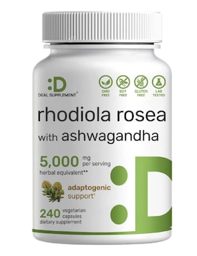 Rhodiola Rosea con Ashwagandha Deal Supplement de 240 cápsulas