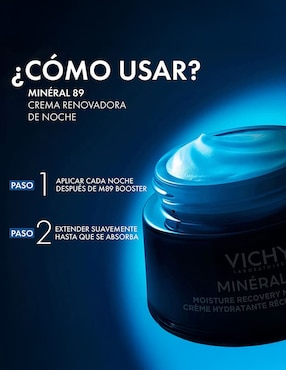 Crema facial recomendada para hidratar de noche Minéral 89 con Melatonina Pura Vichy para todo tipo de piel