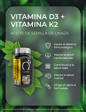 Deka 32 Vito - Vitaminas Totales con vitamina d3 + k2, aceite de semilla de linaza de 120 cápsulas