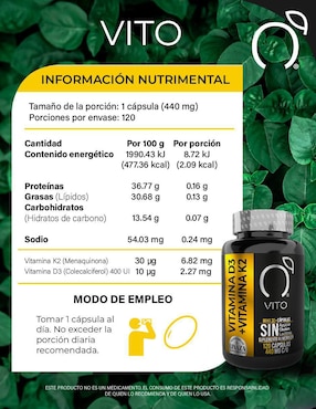 Deka 32 Vito - Vitaminas Totales con vitamina d3 + k2, aceite de semilla de linaza de 120 cápsulas