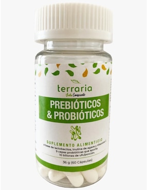 Prebióticos y Probióticos Terraria de 60 cápsulas
