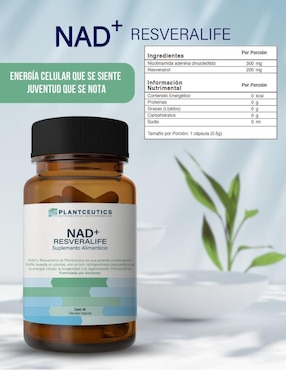 Nad+ Resveralife Plantceutics con nad+ (nicotinamide adenine dinucleotide) de 30 cápsulas