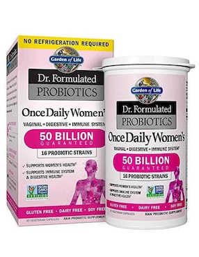 Dr. Formulated Probiotics Once Daily Women's Shelf-Stable Garden Of Life con prebióticos de 30 cápsulas