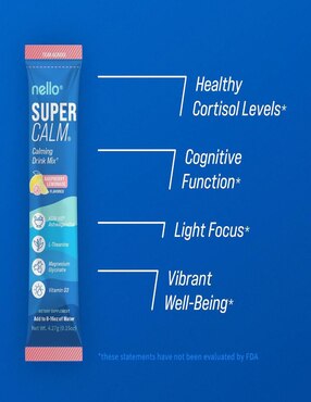 Nello Supercalm Nello con ashwagandha y magnesio sabor limonada rosa de 20 sobres