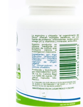 Alga Espirulina + Chlorella Hadosbiotec con clorela