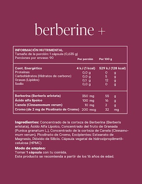 Berberine Reset Wellness con berberina de 90 cápsulas