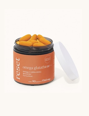 Omega Glutathione + Reset Wellness con omega 3, epa y dha de 90 cápsulas