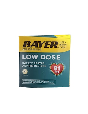 Tabletas para desinflamar y aliviar dolor intenso Aspirina de dosis baja Bayer