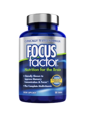 Suplemento Cerebral Multivitamínico Focus Factor con vitaminas y minerales sabor amargo de 180 tabletas