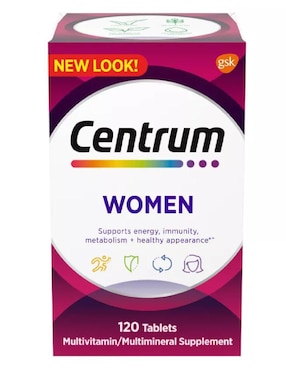 Multivitamínico suplemento alimenticio Centrum tabletas para mujer