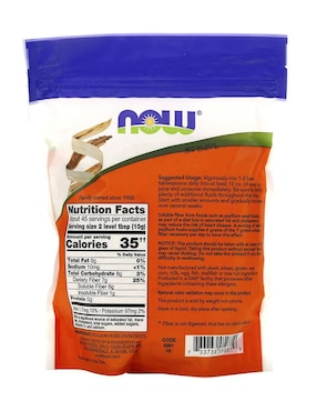 Cáscaras de Psilio Enteras, Fibras Solubles Now con psyllium (plantago ovata) de 454 g