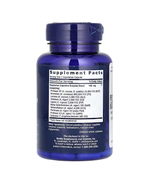 Enzimas Life Extension con enzimas digestivas y probióticos de 60 cápsulas