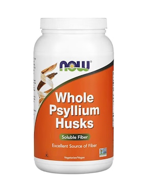 Cáscaras de Psyllium Enteras Now con psyllium (plantago ovata) de 600 g