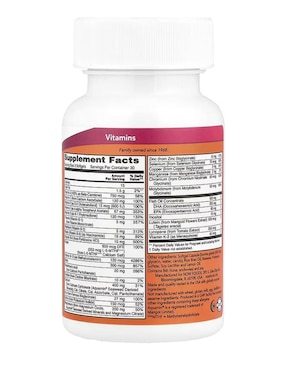 Geles prenatales + DHA Now con multivitaminico de 90 cápsulas