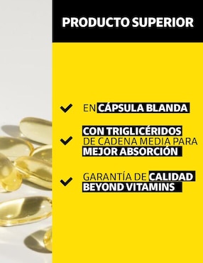 Vitamina D3 Vitamina K2 Aceite de Coco Soft Gel Beyond Vitamins de 60 cápsulas