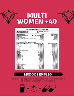 Women 40+ Biotina Colageno Inositol Beyond Vitamins de 60 cápsulas