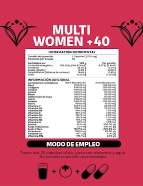 Women 40+ Biotina Colageno Inositol Beyond Vitamins de 180 cápsulas