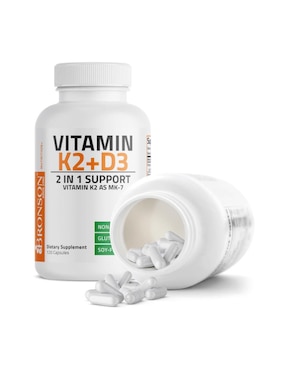 Vitamina D3 y K2 suplemento alimenticio Bronson cápsulas