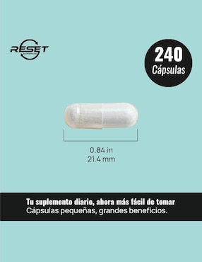 Reset Nutrition Magnesio Glicinato 400 mg – Sueño Profundo, Relajación y Alivio de Calambres Musculares Reset Nutrition con glicinato de magnesio