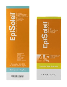 Kit tratamiento facial Épisoleil Fps 45 y Gel Reparador Pre y Post reparador Episoleil Épidermique