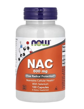 NAC, N-acetilcisteína con selenio, Now con n-acetyl cysteine de 100 cápsulas