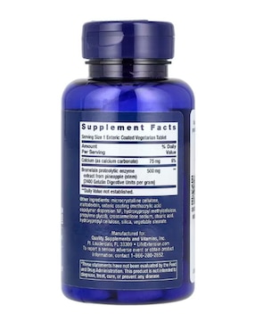 Bromelain Life Extension con vitaminas y minerales de 60 tabletas