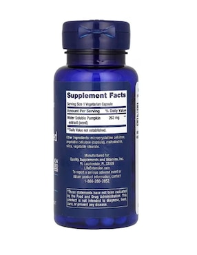 Pumpkin Seed Extract Life Extension con vitaminas y minerales de 60 cápsulas