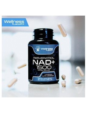 Liposomal Nad y Resveratrol Wellnes con nad+ (nicotinamide adenine dinucleotide) de 90 cápsulas