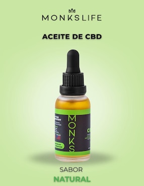 Aceite de CBD Monkslife sabor natural de 30 ml