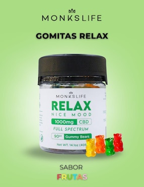 Gomitas de CBD Monkslife sabor frutas de 90 gomitas