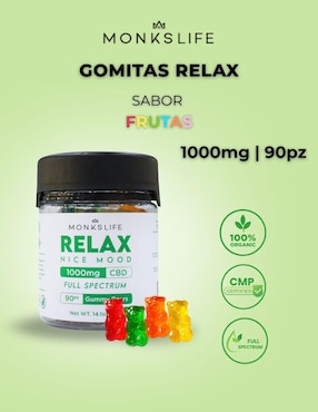 Gomitas de CBD Monkslife sabor frutas de 90 gomitas