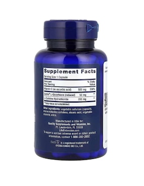 Glutation Life Extension con glutatión de 100 cápsulas
