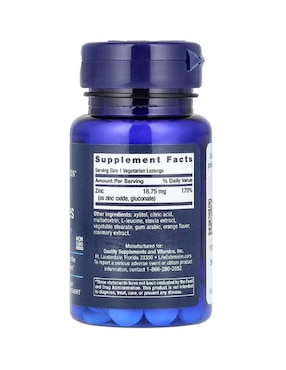 Zinc Life Extension de 60 cápsulas
