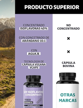 Soy Isoflavone Concentrate Isoflavonas Arándano Aguaje Beyond Vitamins de 60 cápsulas