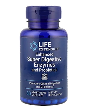 Super enzimas Life Extension con enzimas digestivas y probióticos de 60 cápsulas