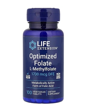 Folato Life Extension con vitaminas y minerales de 100 cápsulas