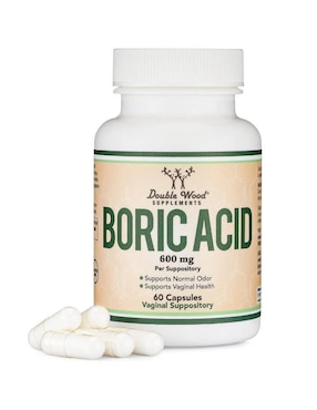 Double Wood Ácido Bórico 600 mg 60 Supositorios – Equilibrio del pH Vaginal Double Wood con ácido bórico de 600 mg