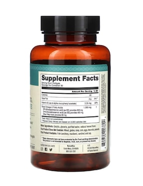 Omega con vitamina E Nature Wise con omega 3 de 60 cápsulas