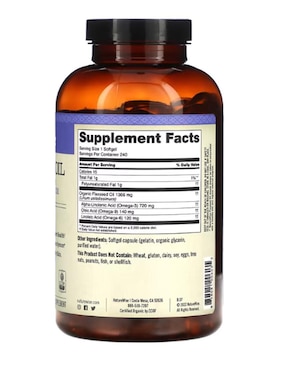 Aceite de linaza Nature Wise con vitaminas y minerales de 240 cápsulas