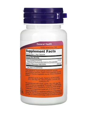 NADH, 10 mg Now con nad+ (nicotinamide adenine dinucleotide) de 60 cápsulas