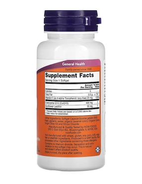 CoQ10, 400 mg Now de 30 cápsulas