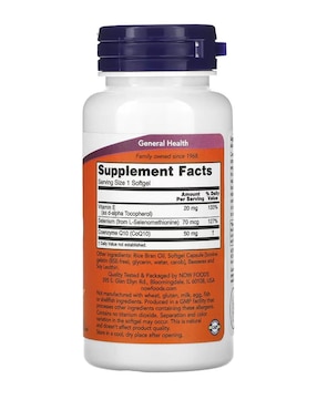 CoQ10, 50 mg Now de 100 cápsulas