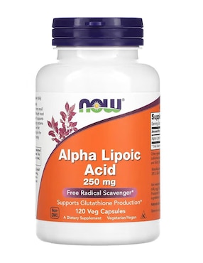 Ácido alfa-lipoico, 250 mg Now con ácido alfa lipoico de 120 cápsulas