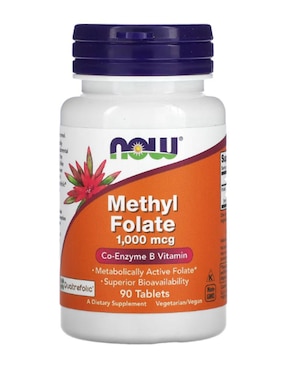 Metilfolato Now Foods con glucosamina de 90 tabletas