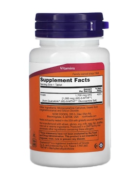 Metilfolato Now Foods con glucosamina de 90 tabletas
