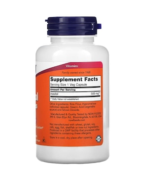 Cápsulas de Inositol Now Foods con inositol de 100 cápsulas