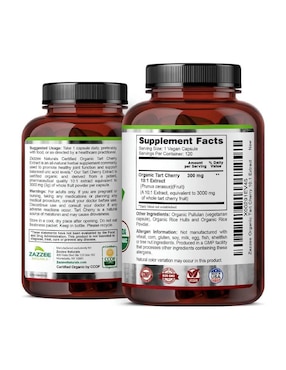 Zazzee Tart Cherry 3000 mg – Salud Articular, Antiinflamatorio Natural y Recuperación Muscular Zazzee de 200 cápsulas