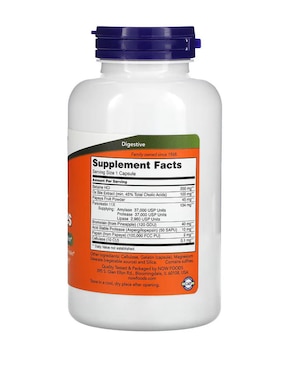Súper Enzimas, Now con enzimas digestivas y probióticos de 180 cápsulas