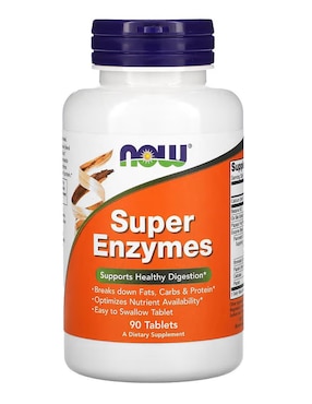 Super enzimas Now con enzimas digestivas y probióticos de 90 tabletas