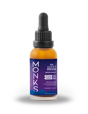 Aceite Sweet Dreams Monkslife con CBD y CBN sabor mora azul de 30 ml